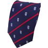 TigerTie Cravatta in seta - blu scuro rosso argento striato con le armi - Cravatta in seta