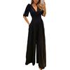 ACMEDE Monopezzi e Tutine da Donna Tuta Lunga Jumpsuit Elegante Abito Cerimonia Tuta Jumpsuit Manica Corta Rompers Donna Casual Pagliaccetti Pantaloni a Gamba Larga Tuta (Nero, M)