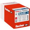 Fischer Viti per Legno e Costruzioni PowerFull II CTF 10,0x100 mm, Filetto Totale, Testa Svasata Piana, Impronta Torx, Zincata Bianca, 50 Pz, 562943