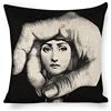 GETLF Lina Cavalieri - Federa Decorativa Per Cuscino in Cotone E Lino, Motivo Occhi Personalizzati, Include Solo Federa(45X45cm) 18x18D1