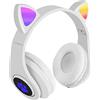 ISO TRADE MT MALATEC 16865 - Cuffie per bambini, Bluetooth, LED, senza fili, colore: Bianco/Bianco Bianco
