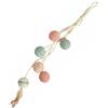 Bobby Bille - Tiragraffi Giochi per gatti in corda riciclata, con palline e piume, da appendere, Rosa, 52 CM
