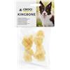 Croci King Bone - Ossa annodate bianche, Snack premio masticativo per cani in pelle bovina naturale, dental stick per la pulizia dei denti, 7,5 cm - 2 pz