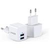 Anker Caricatore USB PowerPort Mini caricatore da parete doppio da 2 pezzi, estremamente compatto, 2,5 A di potenza per iPhone XS/XS Max/XR/X/8/7/6/Plus, iPad Pro/Air 2/Mini 4, Samsung e molti altri