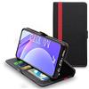 ebestStar - Cover per Xiaomi Mi 10T Lite 5G, Custodia Libro Protezione Portafoglio, Pelle PU Porta Carte, Nero/Rosso