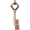 FeliSun A forma di cuore Chiavetta USB3.0 Metallo Chiavetta USB Bronzo Flash Disk 16 GB 32 GB 64 GB U Disco con Portachiavi (16GB, Chiave)