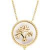 Engelsrufer ERN-LILTREE-PE-G - Collana da donna in argento sterling con medallione albero della vita su madreperla bianca, chiusura a moschettone, senza nichel, 42 + 4 + 4 cm, 50 cm, Argento sterling,