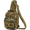 HUNTVP® Borsa Petto Tattico Militare Zaino Monospalla Uomo Borsello a Tracolla Molle per Campeggio Ciclismo Escursione Hiking Sport, Typ-2 Marrone