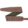LEVY'S, MGS44ST3-BRN-GRN, Tracolla in Pelle Brown con Retro in Pelle Scamosciata Olive Green 2.5, Larghezza di 3 (7.62 cm), Lunghezza da 48 (121.92 cm) fino a 55 (139.7 cm), Colore Brown