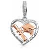 MariaFonte Charm Compatibile Tutte Marche Pendente Cuore Laurea Diploma Pergamena Cappello Compleanno Anniversario Ciondoli Originale Argento 925 Mamma Bead Portafortuna Natale Zirconi