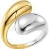 FUNTE® Anelli in oro da donna anello per pollice in oro grosso anello a goccia per donne e uomini anelli regolabili per donne anelli per le dita per donne spessi placcati in oro 18 carati anelli