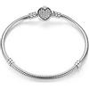 MariaFonte Bracciale con chiusura in argento Sterling a forma di cuore con brillantini di Zirconia (Lunghezza 17 cm)