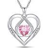 Emma Manor EM Collana da donna in argento Sterling 925 con ciondolo a forma di cuore 5A, taglio brillante, zirconia cubica, regalo per moglie e fidanzata