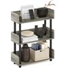 Furinno Turn-N-Tube - Espositore a 3 ripiani, senza attrezzi, colore: rovere francese/nero