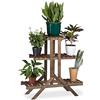 Relaxdays Scaffale per Fiori, 82,5 x 83 x 28,5 cm, per Piante Decorativo, Portafiori da Interni da Terra, Marrone Scuro