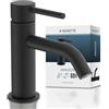 SCHÜTTE Rubinetto per acqua fredda ARAGON 37965, rubinetto da bagno solo per acqua fredda, rubinetto per lavabo nel WC degli ospiti, rubinetto per lavandino piccolo, valvola a pavimento, nero