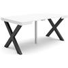 Skraut Home | Consolle allungabile | Tavolo consolle allungabile | 160 | Per 8 persone | Gambe in legno | Stile moderno | Bianco