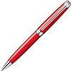 Caran d'Ache Leman-Penna a sfera placcata in argento, colore: nero opaco Penna a sfera rosso