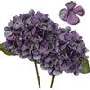Hollyone 2Pz di Ortensie Artificiale, fiori artificiali con steli stampa digitale finto fiore essiccato decorazione per la casa per la cucina, per la decorazione del soggiorno, ufficio, pianta viola e grigio