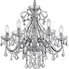 BESTIER moderno lampadario a sospensione in cromo illuminazione a cristallo lampada da soffitto lampada per sala da pranzo bagno camera da letto soggiorno 6 lampadine E14 necessarie D60cm x H65cm