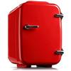 ArinkO Mini frigorifero 10L compatto frigorifero con porta reversibile singola frigorifero cosmetico a doppio uso per camera da letto, ufficio, auto, dormitorio - rosso