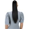 CAISHA 60cm Coda Capelli Hannah Con Chiusura Autoadesiva Capelli Extensions Finta Liscio Marrone-Nero HCK11