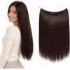 CAISHA 50cm 1 Trama Extension Con Elastico Extension Per Capelli Parrucchino Liscio Resistente Al Calore Rosso-Marrone E105