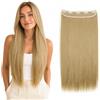 CAISHA 60cm Clip In Un Unico Pezzo Nell'estensione Dei Capelli Pezzo Di Capelli Sintetici Mezza Parrucca Liscio Biondo C71