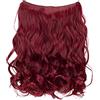 CAISHA 50cm 1 Trama Extension con Banda Elastica Extensions Per I Capelli Posticcio Ondulato Marrone Scuro Con Riflessi Marrone Chiaro E118-1