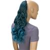 CAISHA 50cm Coda Di Cavallo Elena Con 2 Nastri Posticci Per Capelli Capelli Finti Riccioli Nero Azzurro HCB5-1
