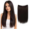 CAISHA 50cm 1 Trama Extension Con Elastico Extension Per Capelli Parrucchino Liscio Resistente Al Calore Marrone Cioccolato E103