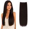 CAISHA 50cm 1 Trama Extension Con Elastico Extension Per Capelli Parrucchino Liscio Resistente Al Calore Marrone-Nero E102