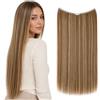 CAISHA 50cm 1 Trama Extension Con Elastico Extension Per Capelli Parrucchino Liscio Resistente Al Calore Riflessi Biondo Chiaro Castano Chiaro E123
