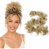 CAISHA XXL Posticcio Capelli Elastici Acconciature Da Sposa Voluminoso Riccio Chignon Biondo Chiaro HW26