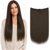 CAISHA 50cm 1 Trama Extension Con Elastico Extension Per Capelli Parrucchino Liscio Resistente Al Calore Bruna E111