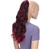 CAISHA 50cm Coda Di Cavallo Elena Con 2 Nastri Posticci Per Capelli Capelli Finti Riccioli Nero Rosso Mix HCB1-1