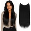 CAISHA 50cm 1 Trama Extension Con Elastico Extension Per Capelli Parrucchino Liscio Resistente Al Calore Nero E101