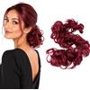 CAISHA XXL Posticcio Capelli Elastici Acconciature Da Sposa Voluminoso Riccio Chignon Rosso Intenso HW29