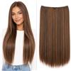 CAISHA 50cm 1 Trama Extension Con Elastico Extension Per Capelli Parrucchino Liscio Resistente Al Calore Marrone Scuro Con Riflessi Marrone Chiaro E119