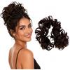 CAISHA XXL Posticcio Capelli Elastici Acconciature Da Sposa Voluminoso Riccio Chignon Marrone Scuro HW7