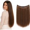CAISHA 50cm 1 Trama Extension Con Elastico Extension Per Capelli Parrucchino Liscio Resistente Al Calore Miscela Marrone E106