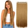 CAISHA 70cm Clip In Un Unico Pezzo Nell'estensione Dei Capelli Pezzo Di Capelli Sintetici Mezza Parrucca Liscio Biondo C65