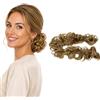 CAISHA XXL Posticcio Capelli Elastici Acconciature Da Sposa Voluminoso Riccio Chignon Bionda Naturale HW30