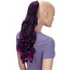 CAISHA 50cm Coda Di Cavallo Elena Con 2 Nastri Posticci Per Capelli Capelli Finti Riccioli Nero Viola Mix HCB4-1