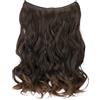 CAISHA 50cm 1 Trama Extension con Banda Elastica Extensions Per I Capelli Posticcio Ondulato Miscela Marrone E106-1