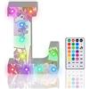 HIYAA Lettere luminose a LED glitterate, 18 colori cangianti, con diamante, luce notturna con telecomando, per ragazze, regalo di compleanno, bar, festa di nozze, Natale, San Valentino, decorazione da