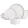 Gibson Soho Lounge Gibson, Soho Lounge Sofia Set di stoviglie da 12 pezzi, bianco opaco maculato