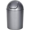 Wenko 21886100 - Pattumiera con coperchio oscillante, 19,8 x 19,8 x 31,5 cm, colore: Grigio