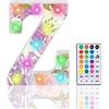 HIYAA Lettere illuminate, luci a LED glitterate con 18 luci a LED che cambiano colore, con telecomando, per ragazze, regali di compleanno, bar, matrimoni, Natale, San Valentino, decorazione da tavolo - Z