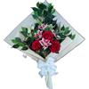 DRW Bouquet di fiori per cimitero bouquet di fiori artificiali con vaso per mettere in vaso 78 x 63 x 20 cm (gigli e rose fucsie)